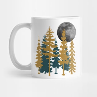 Full Moon and Pine Trees Novelty Streetwear Mug